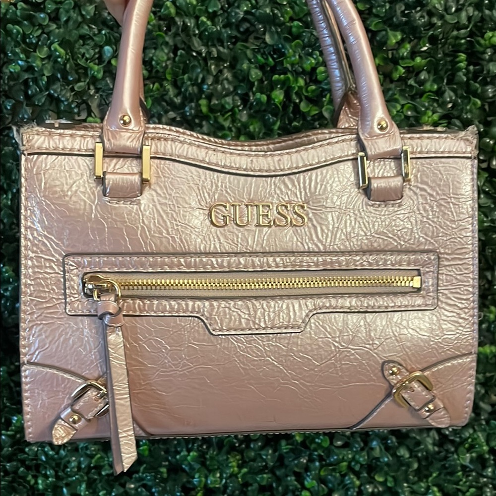 Guess Pink Satchel with Gold-Tone Accents
